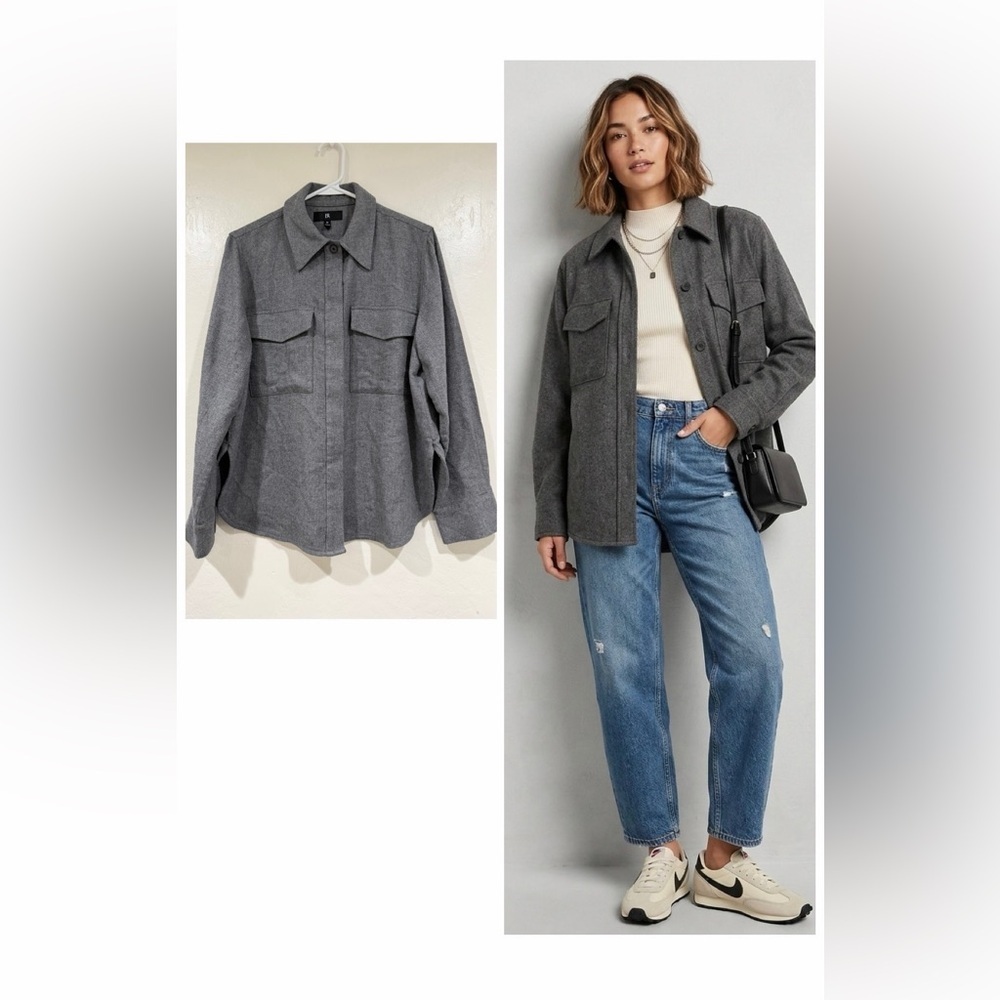 Banana Republic Charcoal Utility Wool Blend Jacket size M